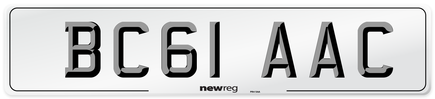 BC61 AAC Number Plate from New Reg